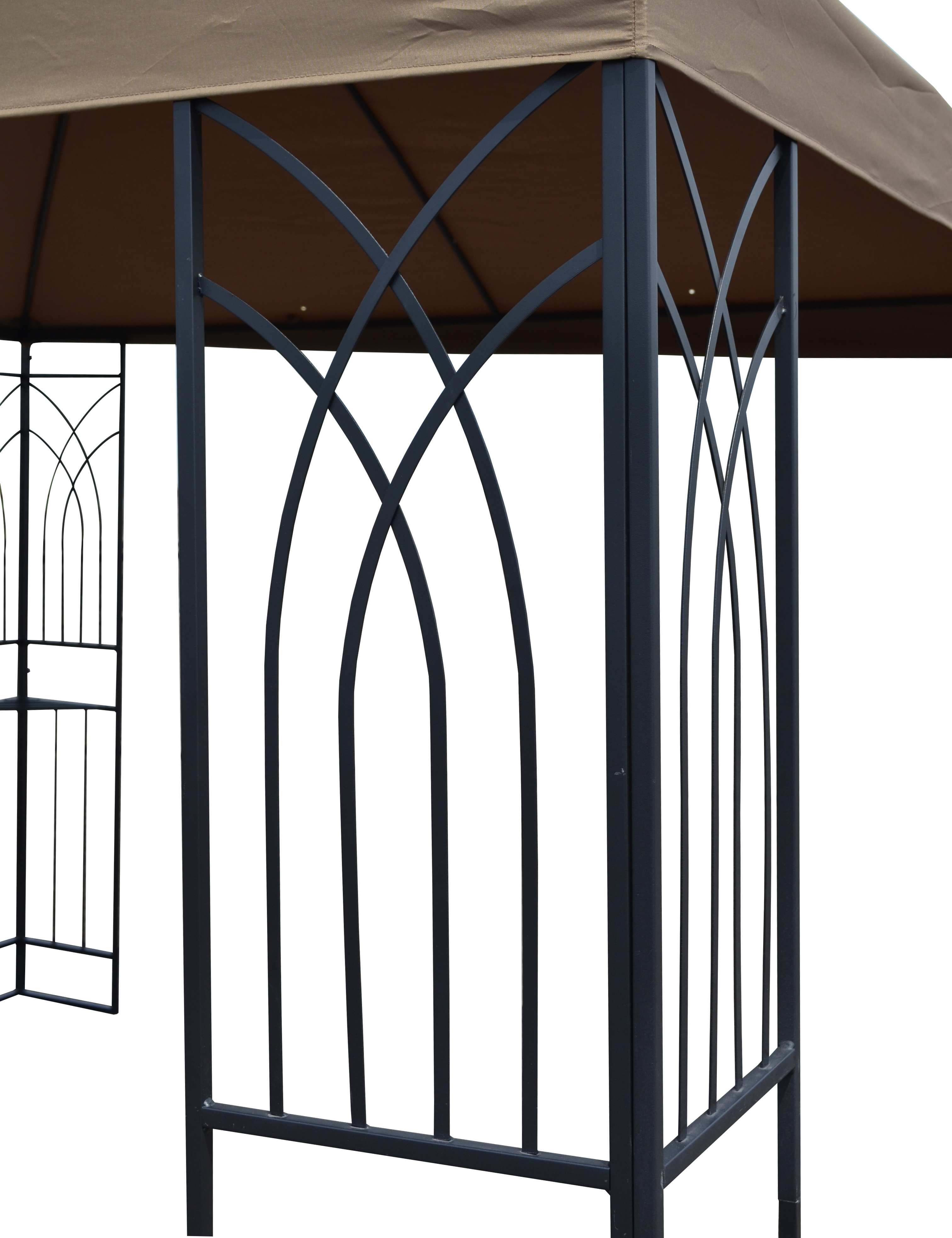 APEX GARDEN Symphony III 10' x 10' Single-Tier Steel Gazebo with Mosquito Net, Privacy Screen and Planter Holders