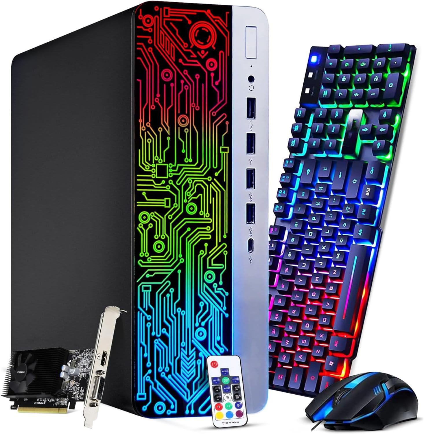 HP RGB Gaming PC Desktop - Intel Core i5-6th Gen | 16GB DDR4 Ram | 512GB SSD | Radeon RX-550 4GB DDR5 Graphics Card | Windows 10 Pro - Computer Tower for PC Gaming, PRODESK 600 G3 (Renewed)