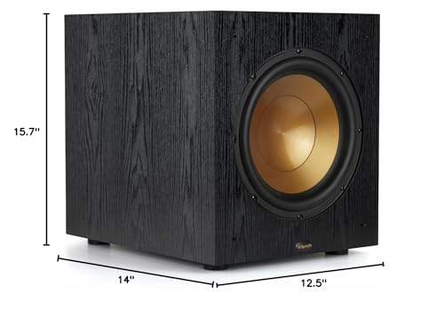 Klipsch Synergy Black Label Sub-100 10” Front-Firing Subwoofer with 150 Watts of continuous power, 300 watts of Dynamic Power, and All-Digital Amplifier for Powerful Home Theater Bass