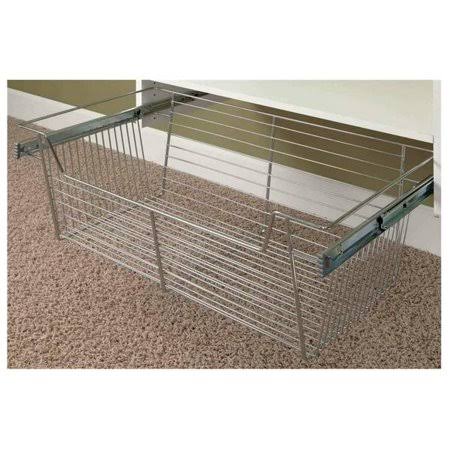 Easy Track 9211-ch Closet Organizer Basket, Chrome, 24 inch x 11 inch