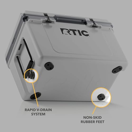 RTIC Ultra-Light 52 quart Hard Cooler Insulated Portable Ice Chest Box for Beach, Drink, Beverage, Camping, Picnic, Fishing, Boat, Barbecue, 30% Lighter Than Rotomolded Coolers