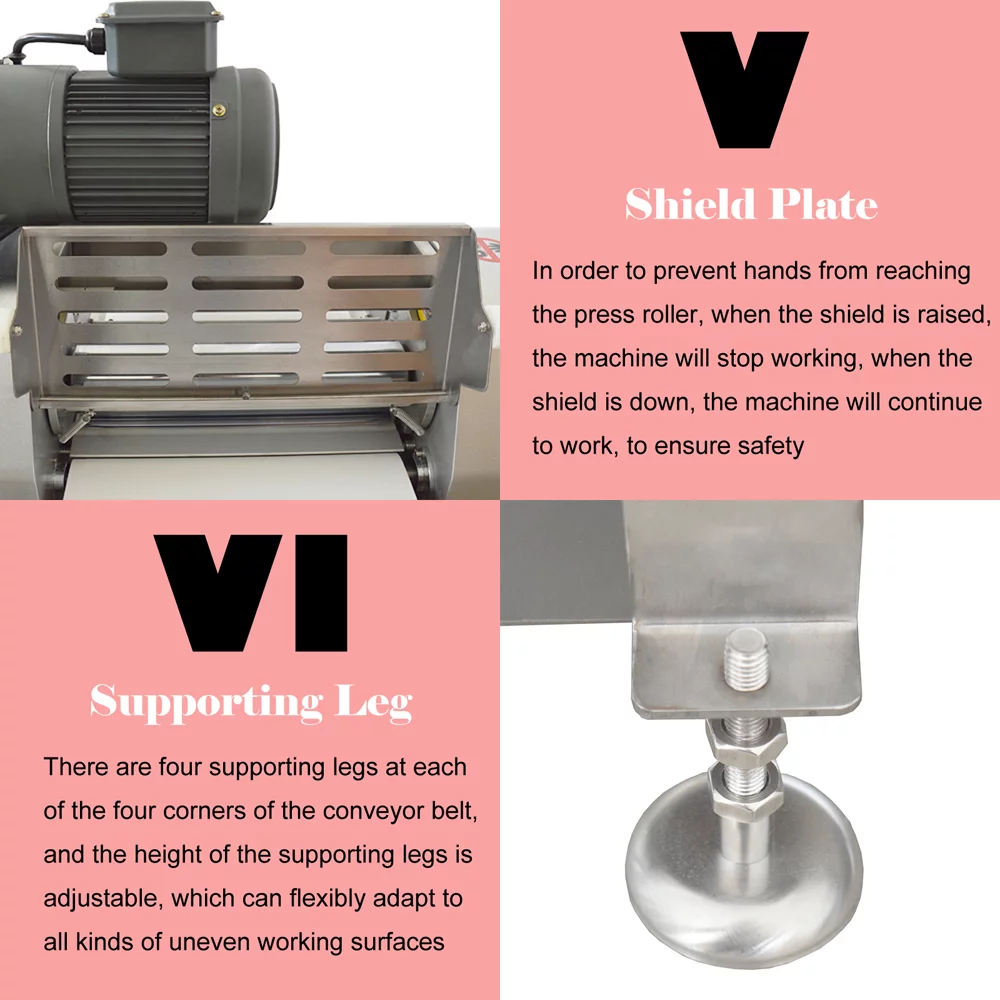 Commercial Use Dough Sheeter Collapsible Bench Top Pastry Machine 600mm