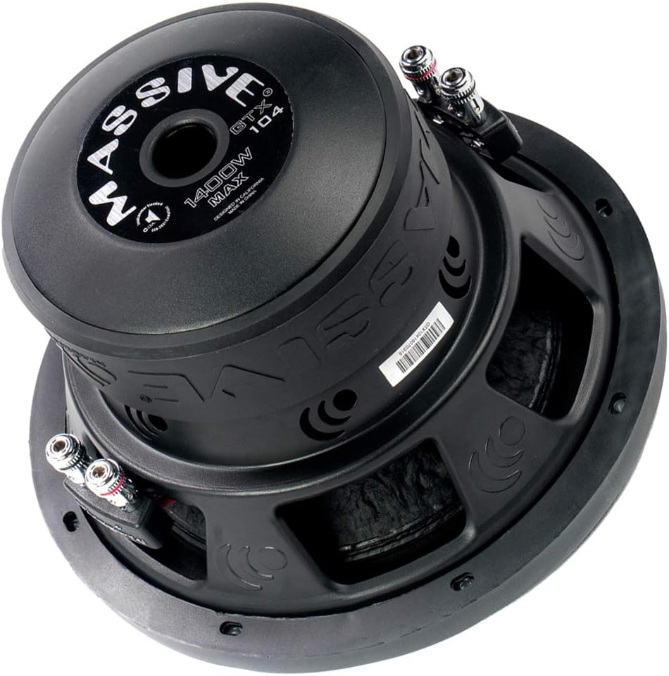 Massive Audio GTX102 – 10 Inch Car Audio Subwoofer, High Performance Subwoofer for Cars, Trucks, Jeeps - 10" Subwoofer 700 Watt RMS, 1400w MAX Dual 2 Ohm, 2.5 Inch Voice Coil. Sold Individually