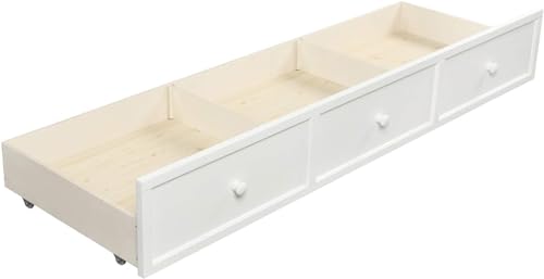 Twin Daybed with Storage Drawers Wood Day Bed Frame Compatible with Living Room Bedroom Dual-use Sofa Beds Compatible with Kids Guests Sleepovers, Twin Size, Gray,Bed Frame, jq-632