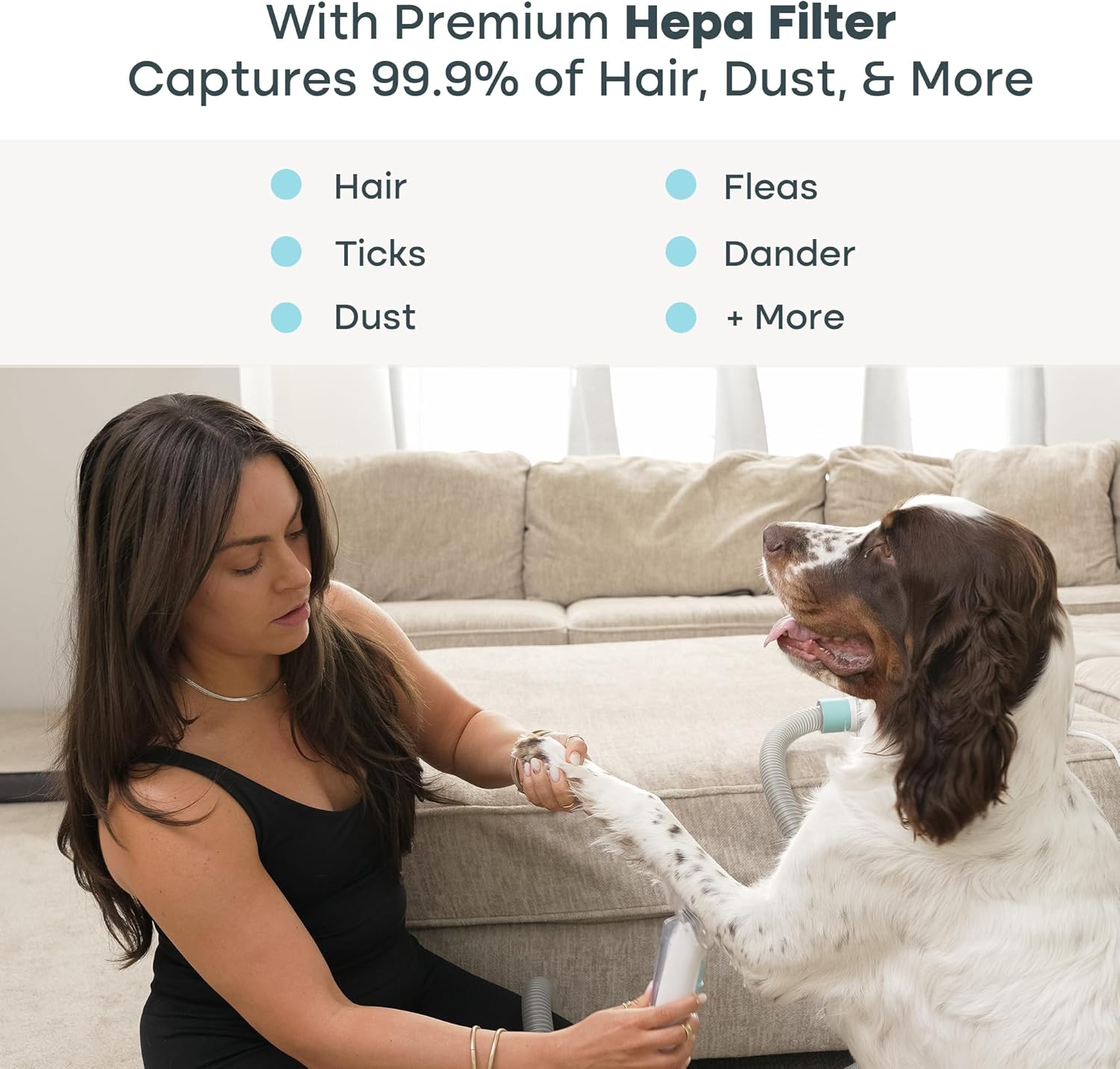 Uproot Clean Pet Grooming Vacuum Kit 7 in 1 - Cat & Dog Hair Vacuum Groomer with Brush, Detangle, Deshed, Trim, Clean, & Dry Attachments - Complete Cat & Dog Grooming Vacuum for Shedding Pets