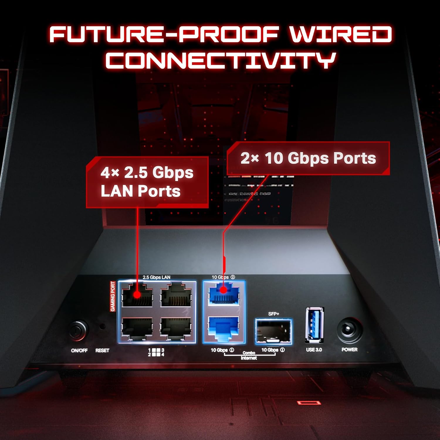 TP-Link Tri-Band BE19000 Wi-Fi 7 Gaming Router Archer GE800 | 12-Stream 19 Gbps | 2×10G + 4×2.5G Ports, USB 3.0 | Turbo Acceleration, Dedicated Gaming Port & Panel, RGB Lighting | EasyMesh, HomeShield