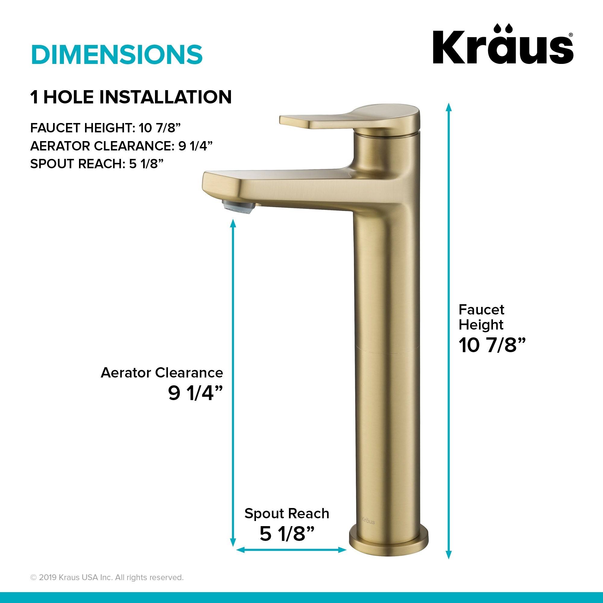 Kraus Indy Single Handle 2-Pack Vessel Bathroom Faucet Spot Free Stainless Steel