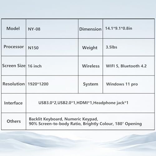 Gaming Laptop, 2025 Windows Laptops Computer, 16 Inch Windows 11 Pro Lap Top, 16GB RAM 1TB SSD, N150 Processor(up to 3.6GHz), Backlit Keyboard
