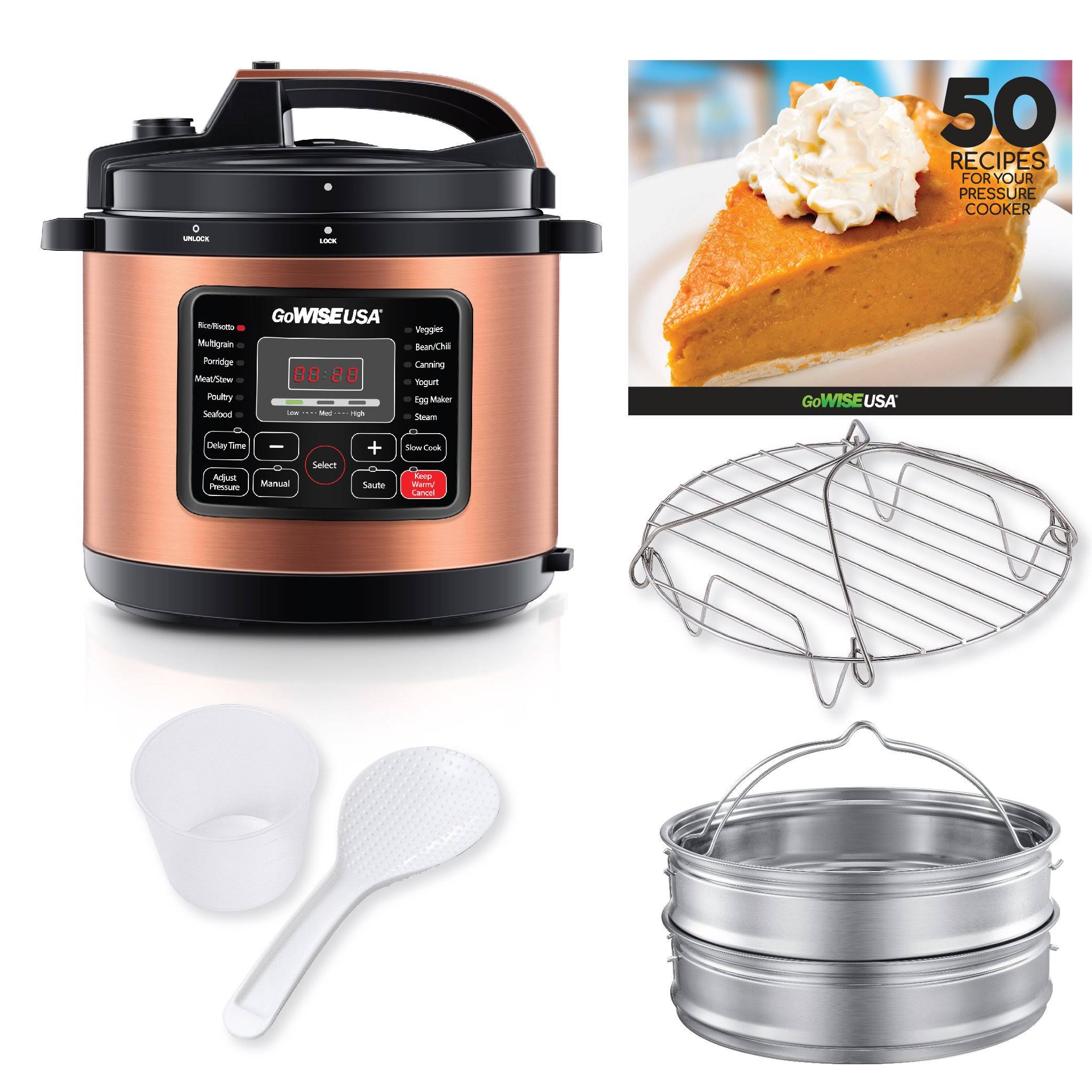 GoWISE USA Electric Pressure Cooker/12.5 qt/Copper