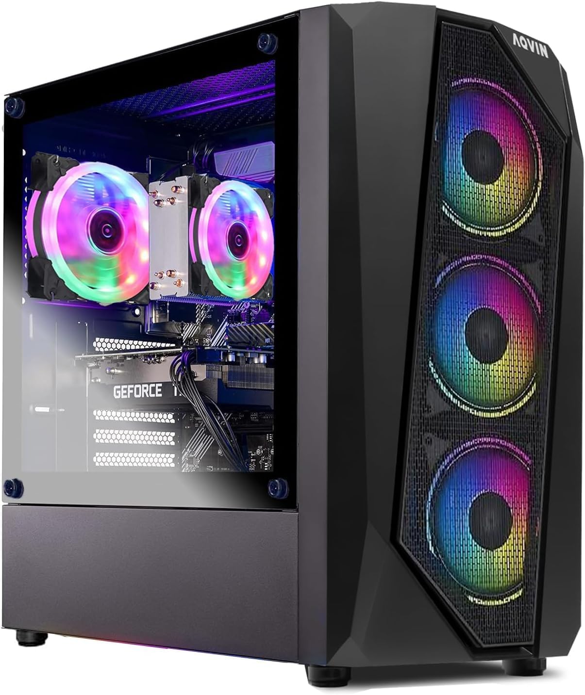 AQ30 Gaming PC Desktop Tower - Intel Core i7 Processor Up to 4.0Ghz GeForce GTX 1660 Super 6GB GDDR6 HDMI 1TB SSD 32GB DDR4 RAM RGB Keyboard Mouse Windows 10 Pro WiFi