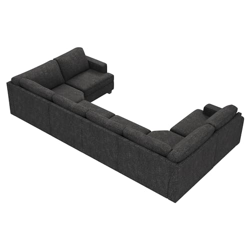 Nolany Oversized Modular Sofa U Shaped Modular Sectional Couch Reversible Modular Sectional Sofa with Deep & Wide Seat,135.6 inch,Dark Grey
