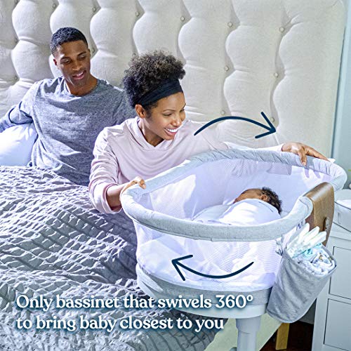 HALO BassiNest Swivel Sleeper 3.0, Baby Bassinet, Grey