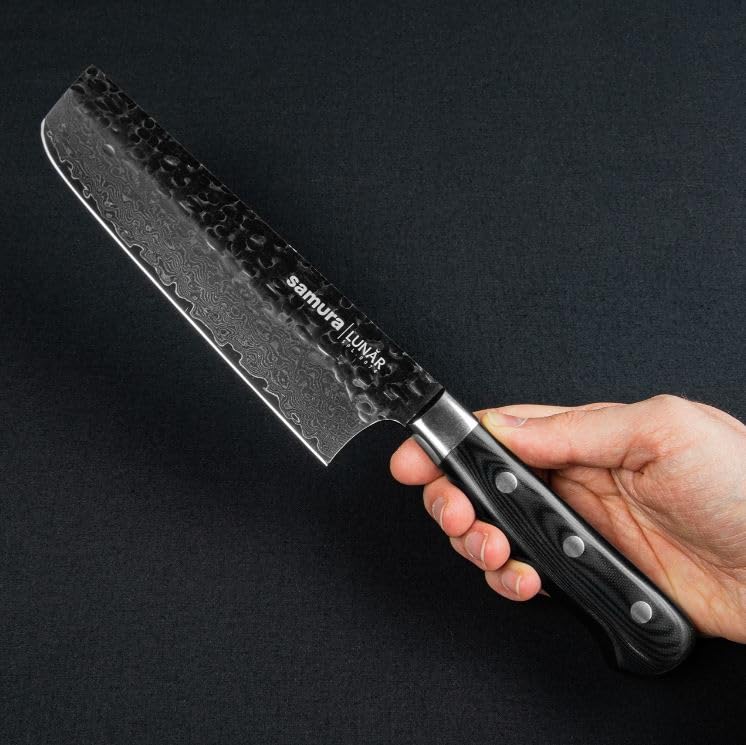 SAMURA PRO-S LUNAR Kitchen Knife Santoku 7.0"/180 mm - High Carbon Stainless Steel, Ergonomic Handle