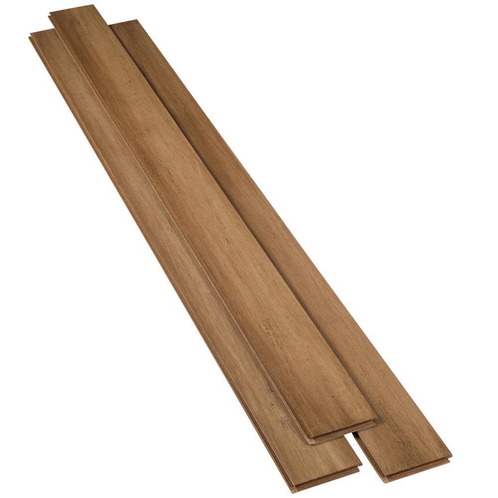 Home Decorators Collection Hand Scraped Strand Woven Almond 3/8 in. T x 5-1/8 in. W x 72-7/8 in. L Eng Click Bamboo Flooring (25