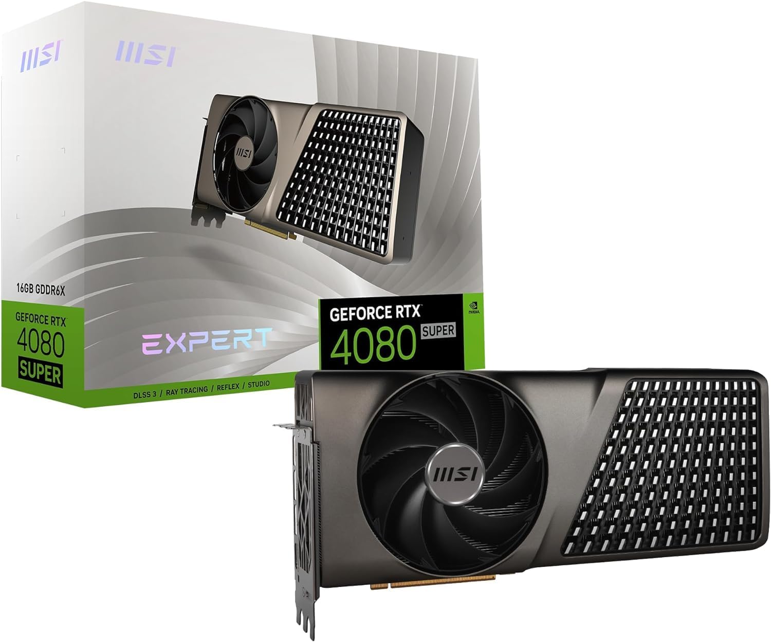 MSI GeForce RTX 4080 Super Expert Graphics Card, 16GB GDRR6X, PCIe 4.0, 1 x HDMI 2.1a, 3 x DP 1.4a, Flow FROZR, DLSS 3.0 - with DI HDMI 2.0 Cable