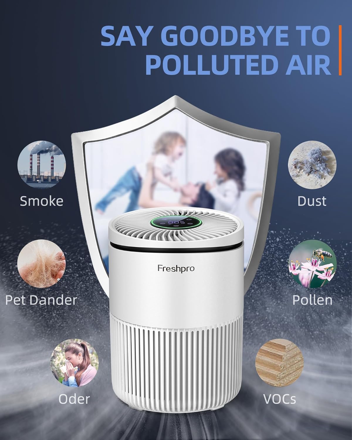 Air Purifiers (KF-P20W) and Air Purifiers(KF-P34) with Enhanced Purification Mode for Pet Smoke Pollen Hair Smell Air Cleaner for Bedroom Office Living Room Kitchen