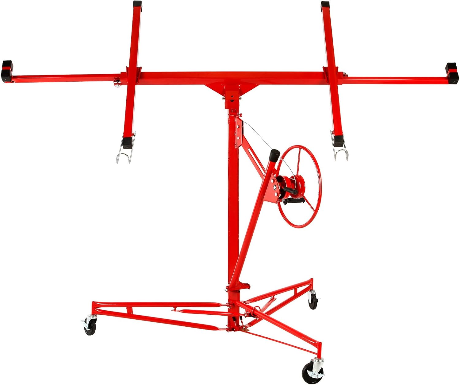 Drywall Lift Panel 11' Lift Drywall Panel Hoist Jack Lifter Jack Rolling Caster Wheel Sheetrock Drywall Lift Construction Tools (11FT)