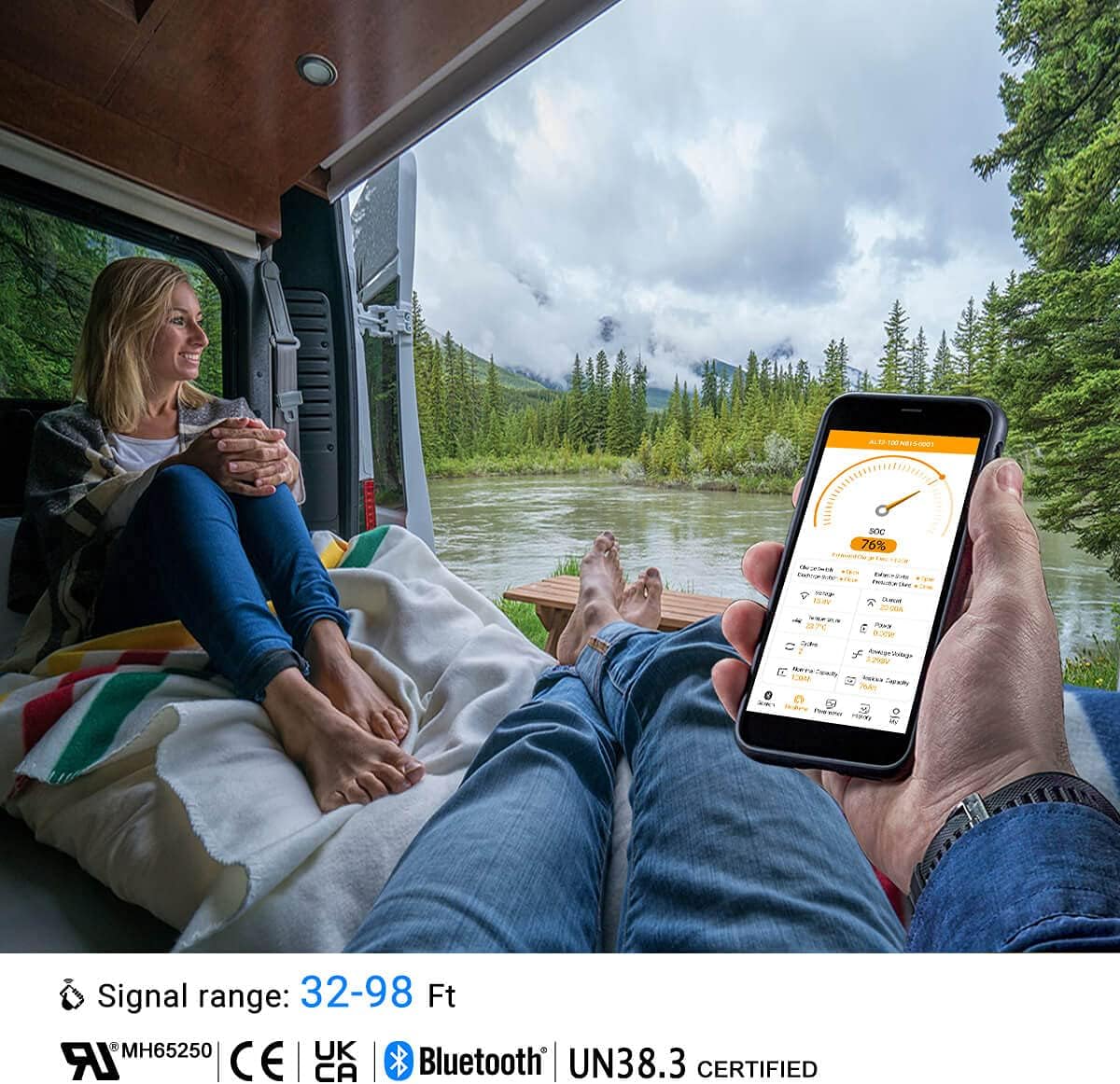 Aolithium 100ah Lithium Battery 12V LiFePO4 Battery with Bluetooth APP 4000 Cycles Maintenance-FreeBattery with Built-in BMS Perfect for RV Solar Marine UPS Off-Grid Applicatins