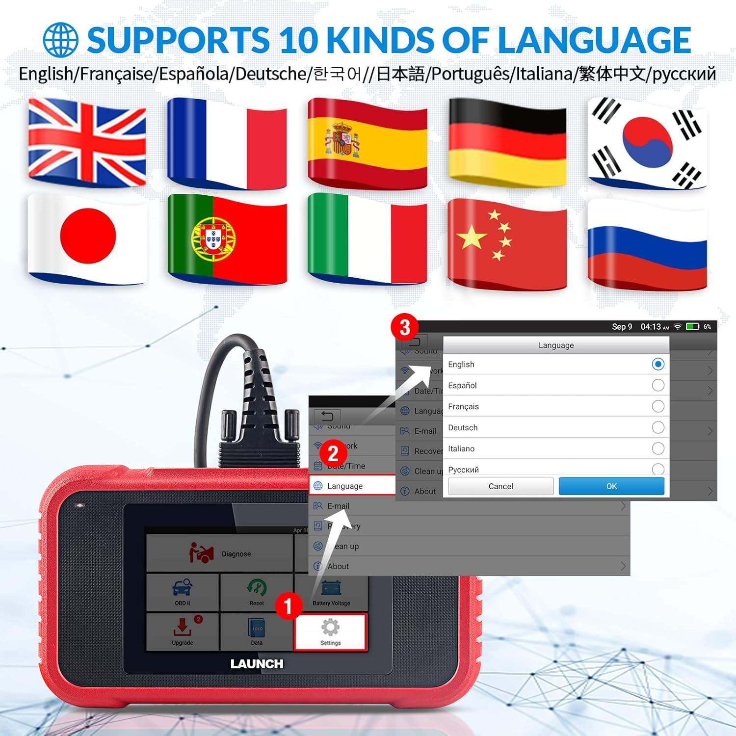 LAUNCH OBD2 Scanner-2022 New CRP129E Scan Tool TCM ENG ABS SRS Code Reader, Oil/EPB/TPMS/SAS/Throttle Reset Diagnostic Tool,AutoVIN,Free Lifetime Update,Upgraded of CRP123,CRP123E