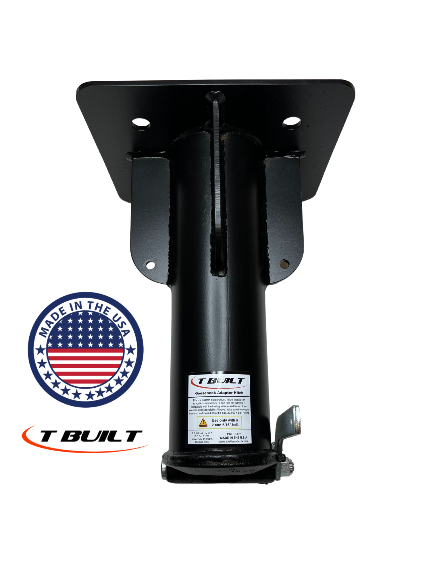 T Built 15" Fifth Wheel to Gooseneck Adapter with Self-Latching Coupler