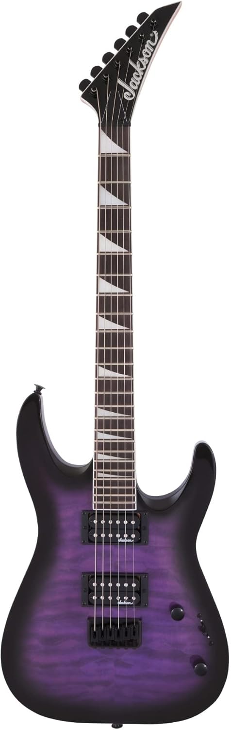 Jackson JS Series Dinky Arch Top JS32Q DKA HT Guitar (Transparent Purple Burst) Bundle with Jackson Dinky Molded Case (2 Items)