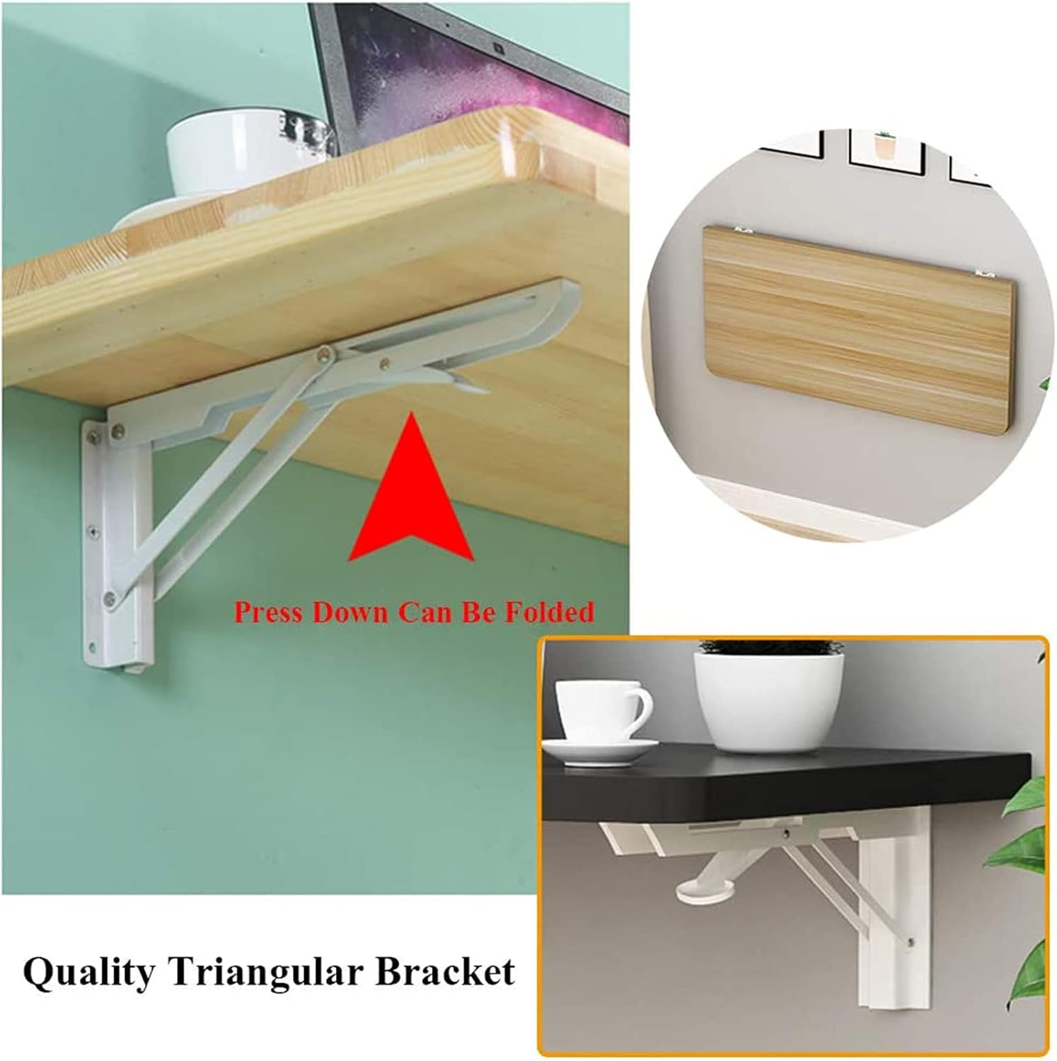 Wall Mounted,Wall Mounted Fold Down Desk for Small Saving Spaces,for Laundry Room,Dining,Room,Study,Kitchen,Bar,E-80cm Fashionable
