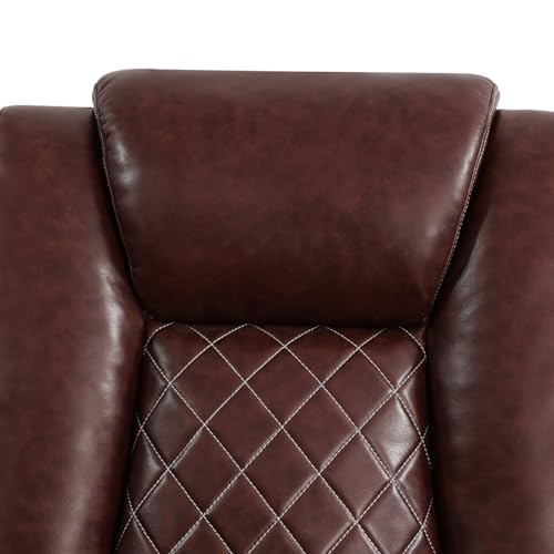 Brown Breathing Leather 3-Piece Living Room Recliner Sofa Set for Living Room/House/Bedroom/Office/Apartment(Brown,GN4633-L)