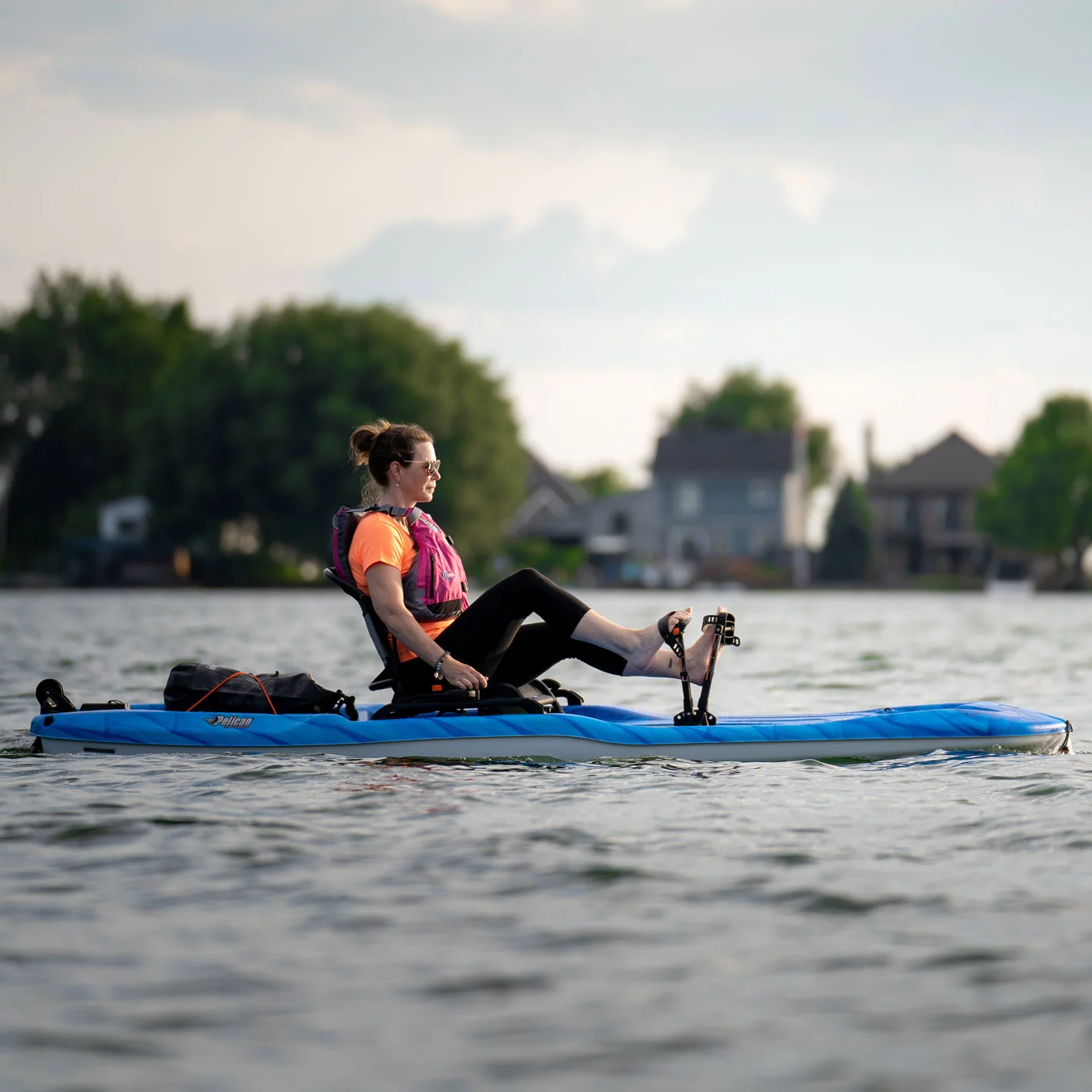 Pelican - Getaway 100 HDII - Sit-on-Top Recreational Pedal Kayak - 10 ft - Vapor Deep Blue/White