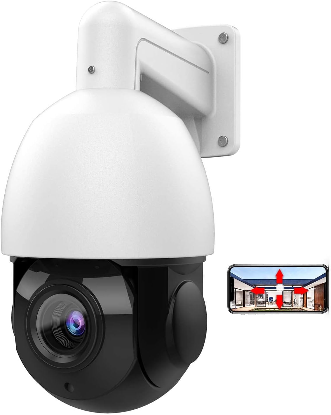 4K 8MP PTZ PoE IP Camera Dome(Plug&Play with Hikvision NVR),18X Optical Zoom 30x Digital Zoom,165ft IR Night Vision,Pan Tilt Zoom Security Camera with 4.7-84.6mm Motorized Lens,IP66