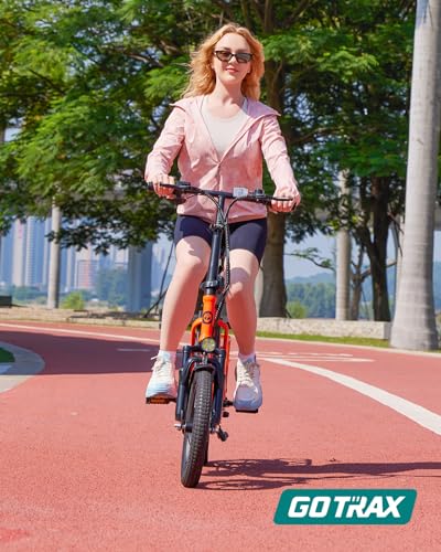 Gotrax 16" Folding Electric Bike, Max 28Miles Range(Pedal-Assist) & Speed 15.5Mph Power by Peak 500W, E-Bike with Removable Battery, Suspension & Adjustable Size, Commuter Bicycle for Adults/Teens