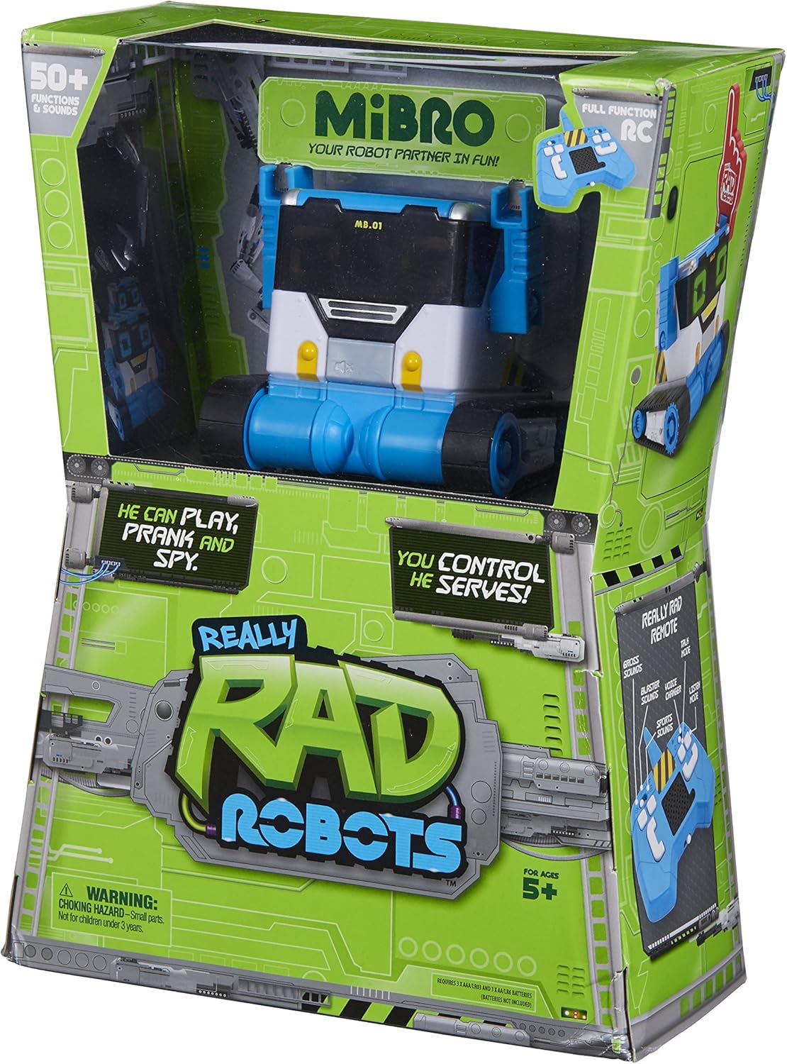 Really RAD Robots MiBRO - Interactive Remote Control Robot with Accessories, 50+ Functions & Sounds - Your Personal Prank Bot | Plays, Talks, and Pranks