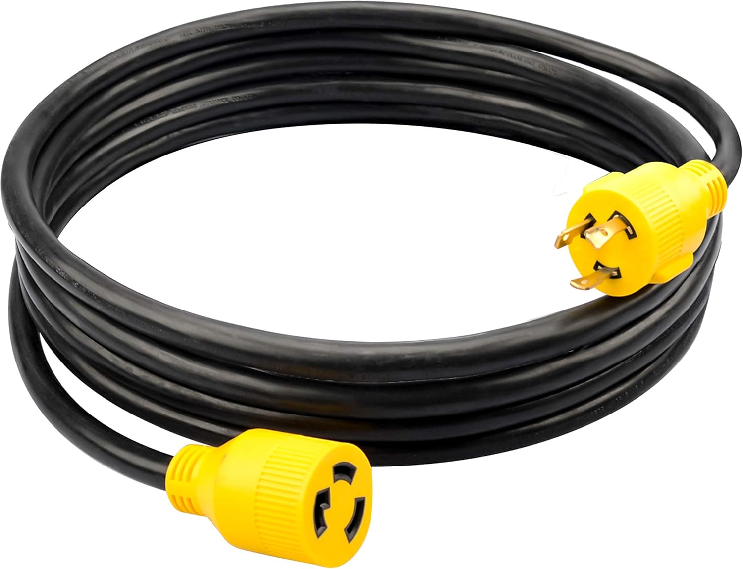 RVMATE 3 Prong 30 Amp Generator Extension Cord 25 Feet, NEMA L5-30P/L5-30R 125V SJTW Jacket