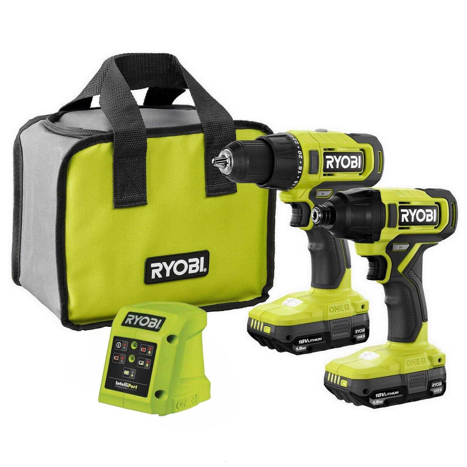 Ryobi Pcl1400k2 One+ 18V Cordless 4-Tool Combo Kit with 1.5 Ah Battery, 4.0 Ah Battery, and Charger - Shop Hardware Tools Online Store