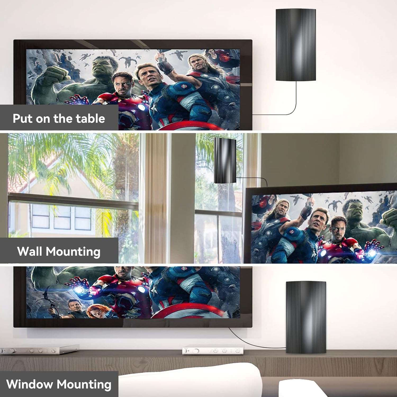 【2022 Model】 Digital HD TV Antenna Up 400 Miles Range, Indoor Outdoor Antenna for All Old Smart HDTVs, 360° Reception Support 4K 1080P HDTV Antenna Amplified TV Antenna with 28ft Thick Coaxial Cable