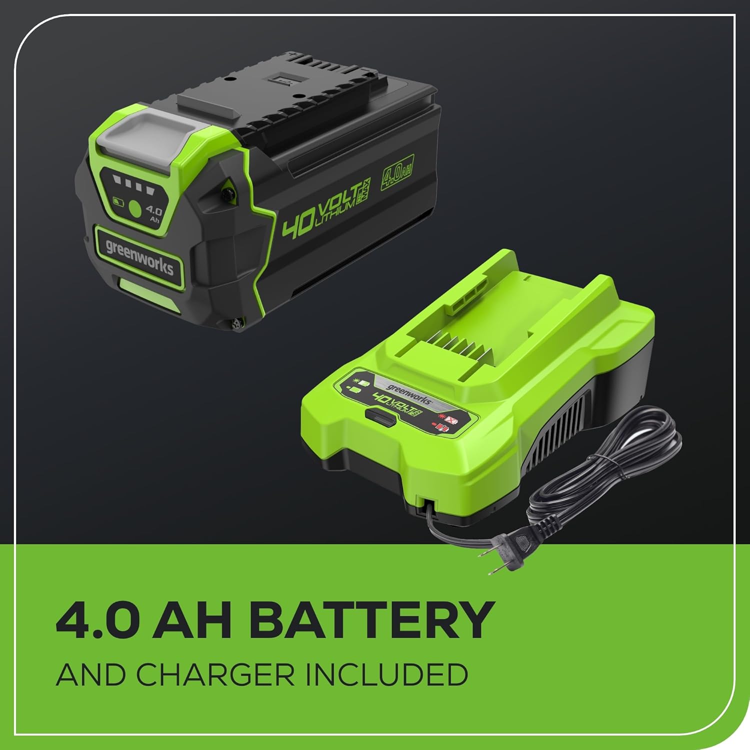 Greenworks 40V 20" Brushless Push Mower, 4.0Ah Battery (Aluminum Handles + Light)