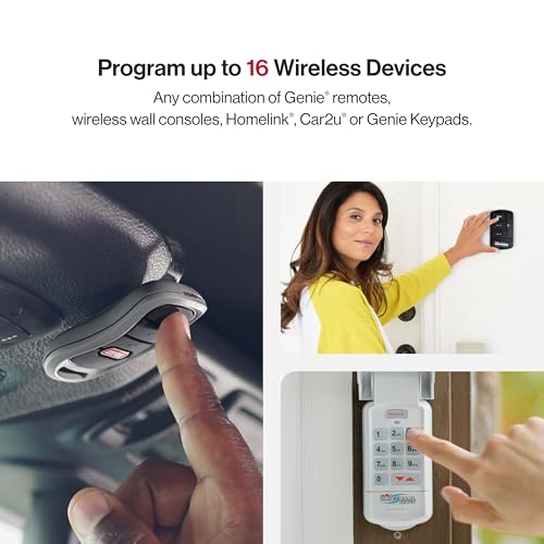 Genie Chain Drive 750 3/4 HPc Garage Door Opener w/Battery Backup - Heavy Duty - Operate your garage door when the primary power is out - Wireless Keypad Included, Model 7035-TKV,BLACK
