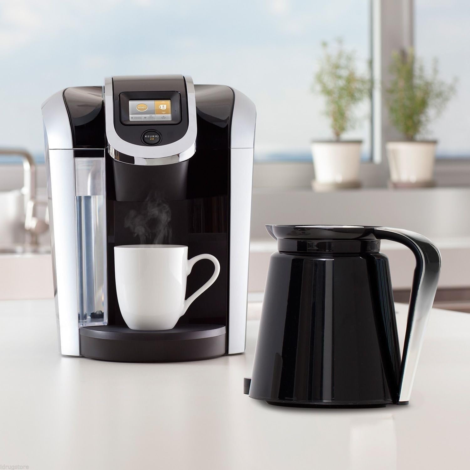 Keurig 2.0 K450 K-cup Machine & K-carafe Coffee Maker Brewer | White Coffee Everyday