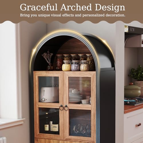 HollyHOME 72" Kitchen Pantry Cabinet, Storage Cabinet with 4 Doors and 1 Drawer, Freestanding Cupboard with Adjustable Shelves and 6 Door Shelves for Kitchen, Dining Room, Living Room, White