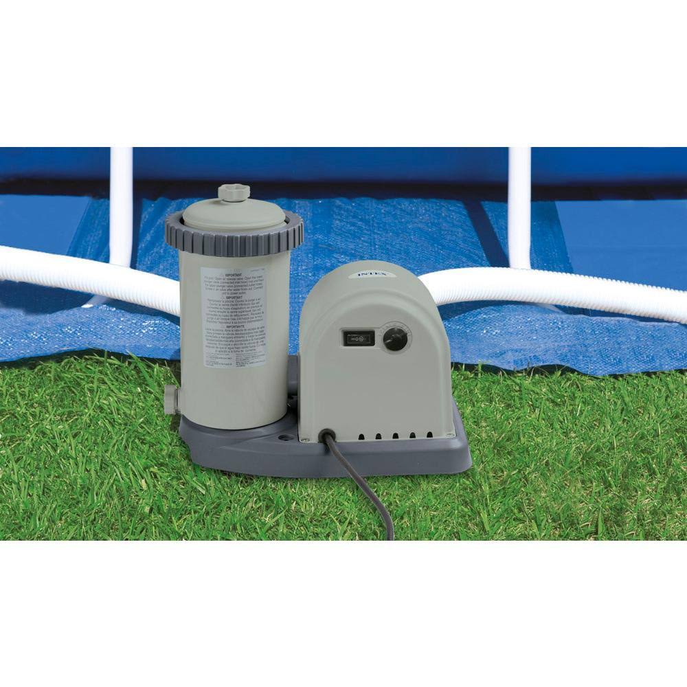 Intex 18& x 48x22 Inflatable Easy Set Above Ground Pool Set + Filter Cartridge (6)