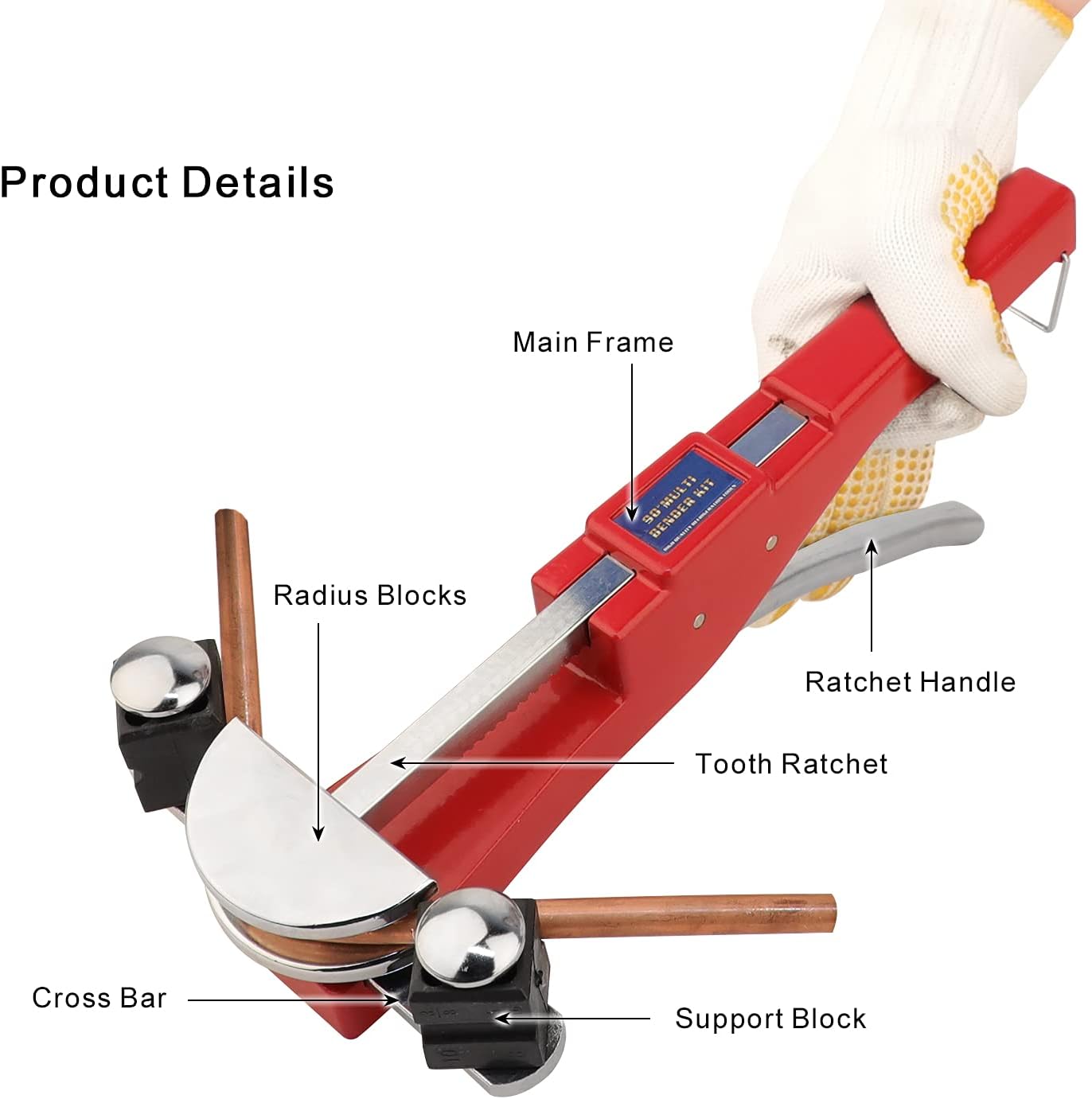 ATOLS Copper Aluminum Tube Bender Kit, Refrigeration Ratcheting Pipe Tubing Bender Hand Tool 1/4 to 7/8 Inch with Tube Cutter for HVAC Refrigeration System Maintenance