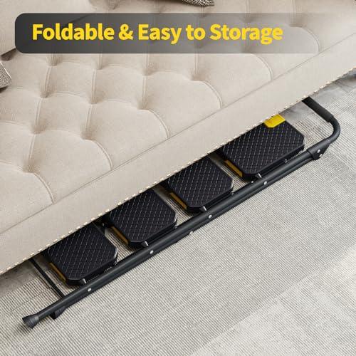 KINGRACK 5 Step Ladder with Tool Platform, Folding Step Stool with Handrails, Sturdy Steel Ladder with Wide Pedal, 800 LBS Portable Safety Ladder for Adults Painting Home Outdoor Garage