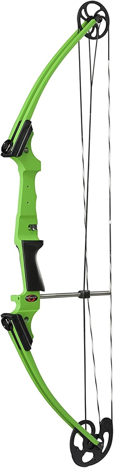 Genesis Archery Compound Bow w/Adjustable Draw Length from 15"-30" & Adjustable Draw Weight Range of 10 to 20 Pounds for Left-Handed, Green (2 Pack)