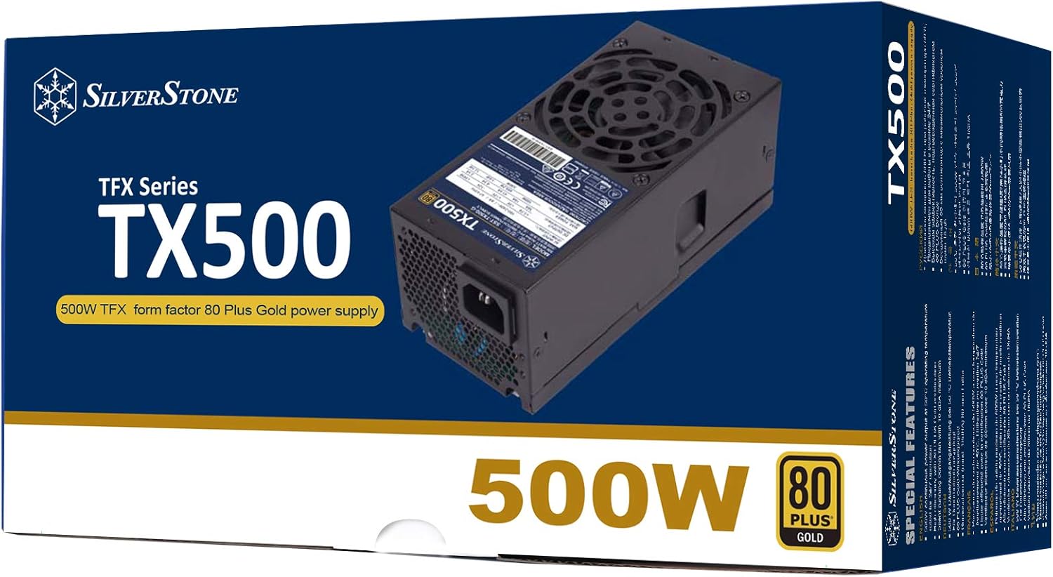 SilverStone Technology 500W Fixed Cable TFX Power Supply 80 Plus Gold TX500-G (SST-TX500-G)