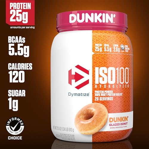Dymatize ISO100 Hydrolyzed Whey Isolate Cocoa Pebbles & Elite 100% Whey Protein Vanilla, 5.5g BCAAs, 25g Protein, 5 Pound