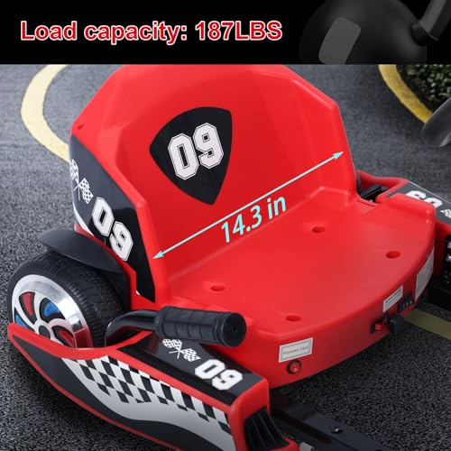 Go Kart for Kids, 36V Electric Go Kart, 350W Kids GoKart, 16MPH 4 Level Adjustable Length DriftKart, Drift/Sports Mode, for Kid Ages 8-12 Shipping from US (Red)