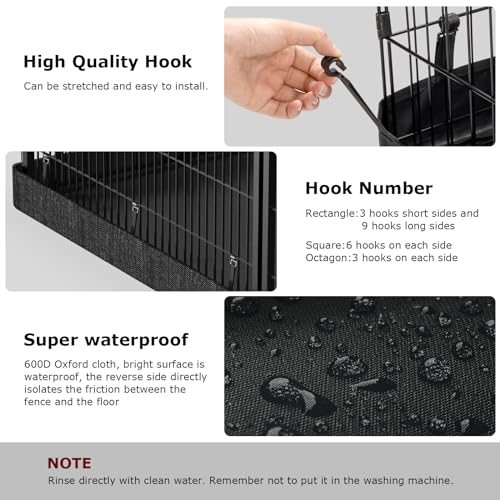 PJYuCien Dog Playpen - Metal Foldable Dog Exercise Pen, Pet Fence Puppy Crate Kennel Indoor Outdoor with 8 Panels 24”H & Top Cover and Bottom Pad for Small Medium Pets