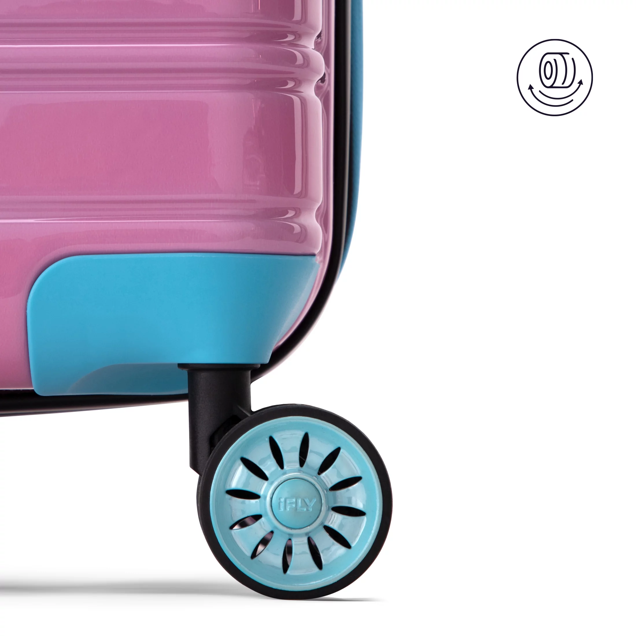iFLY Hardside Luggage Fibertech 3 Piece Set, 20" Carry-on Luggage, 24" Checked Luggage and 28" Checked Luggage, Cotton Candy