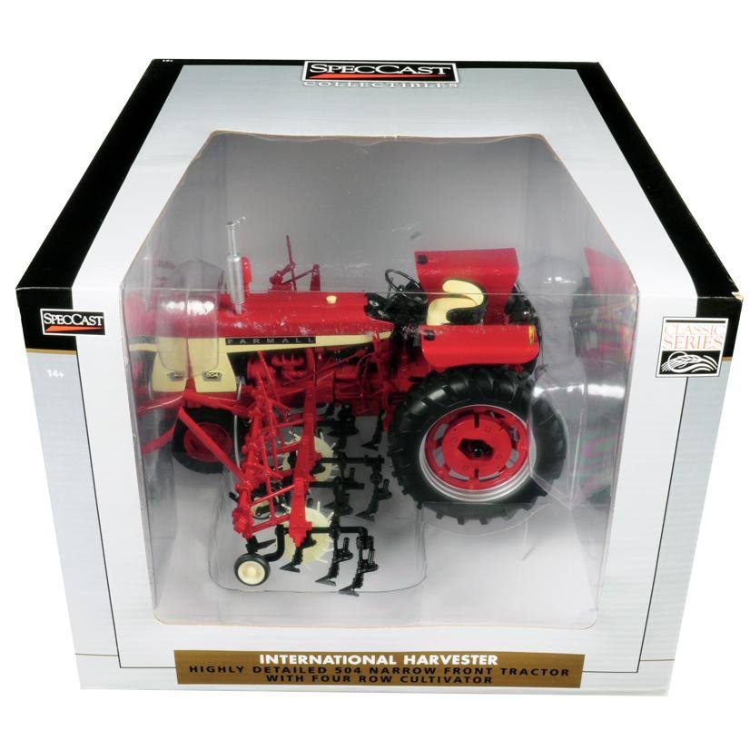 SpecCast 1/16 Scale International Harvester Farmall 504 Narrow Front Tractor w/Four Row Cultivator