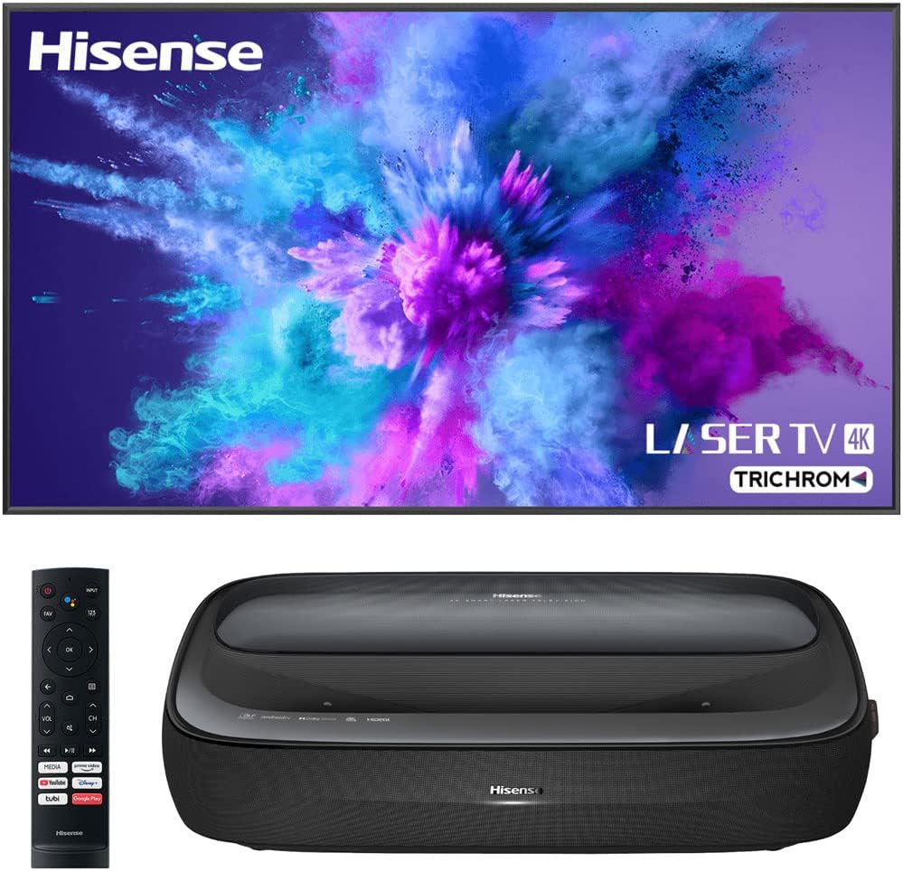 Hisense 100L9G 100" LASER TV TriChroma 4K Projector & DLT100B 1.0 Gain ALR Screen Bundle with 2 YR CPS Enhanced Protection Pack