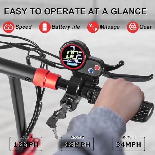1200W Electric Scooter for Adults with Seat - Adults Electric Scooters 11" Offroad Escooter 34MPH Speed, 31-35 Miles Long Range Fast ElectricScooter for Commuting,48V 18Ah Folding E Scooter